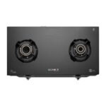 BLOWHOT Emerald Heavy Tornado Brass 2 Burner Auto Ignition Gas Stove - Toughened Glass Cook Top -ISI certified- Black Powder Coated Body - 2 Year Warranty on Burner, Gas Valve and Glass