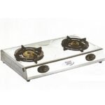 Butterfly Rhino Stainless Steel 2 Burner LPG Gas Stove (Silver, Manual Ignition)