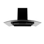 GLEN 90 cm 1200m3/hr Auto-Clean Filterless Curved Glass Kitchen Chimney With Motion Sensor+Touch Controls (Senza Black)