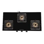 Faber Slim Gas stove 3 burner glass cooktop (Hob Cooktop Remo 3BB BK) Black, Manual Ignition