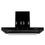 Faber 90cm 1250 m3/hr 6 way silent suction, Autoclean Chimney, Filterless, 8Yr on Motor, 2Yr Comprehensive Warranty, Made in India (HOOD BONITO 3D IND HC SC FL BK 90, Touch & Gesture Control, Black