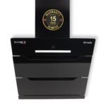 Blowhot 60 cm 1450 m³/hr Slant, Filterless Auto Clean Chimney,15Yr Warranty on Motor (Free Installation Kit), Itailan Toughened Tri-Glass Design (ORNATE S BAC Plus, Touch Control, Black)