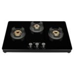 Faber 75 cm,3 Burner Gas stove (NiOS DLX 753 BB BK) Maual Ignition, Black