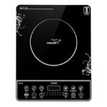 V-Guard VIC 25 Induction Cooktop| 2000-Watt Electric Induction Stove with Preset Indian Menu | Temperature Control | Push button| Auto-cutoff | Polished Glass | Black