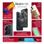 Redmi 13C (Stardust Black, 6GB RAM, 128GB Storage) | Powered by 4G MediaTek Helio G85 | 90Hz Display | 50MP AI Triple Camera