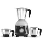 Havells MIXWELL 500 W 3 Jar Mixer Grinder, 304 SS Blades I High Speed 21000 RPM Motor, Heavy and Wider mouth SS Jars, All Jars with Handle (Black and Grey)