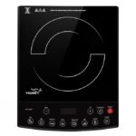 V-Guard VIC 1.8 EL Induction Cooktop / 1800 Watt Electric Induction stove with 8 Power Levels |Temperature Control | Push button| Auto-cutoff | Elegant Crystal Glass Matte Finish | Fast Cooking, Black