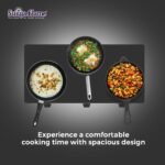 Surya Flame PNG Gas Stove 3 Burner with Brass Smart Glass Top Cooktop ISI Certified Doorstep Services 2 Years (Three Burner Black)