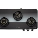 BLOWHOT Premium Design 3 Burner Lightweight Manual Cooktop, ISI certified, Sapphire Sleek & Slim Design with Toughened Glass Top for Kitchen | 5 Yr Warranty by Blowhot on Burner, Stove Valve and Glass
