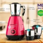 GREENCHEF Stainless Steel Melon Mixer Grinder, 600W, 3 Jars (Pink), 600 Watt