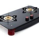 Butterfly Signature+ 2 Burner Glass Top Stove, Black/Red