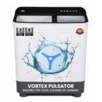 Haier 10 Kg 5 star SEMI Automatic Top Loading Washing Machine HTW100-178BK, BLACK, Toughened Glass, Anti Bacterial, Softfall Technology & Magic Filter anti bacterial vortex Pulsator