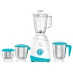 Havells Aspro 4 Jar 500 watt Mixer Grinder with 1.75Ltr Polycarbonate Jar with Fruit Filter, 21000 RPM, Overload Protector, 2 Yr Product & 5 Yr Motor Warranty (White and Light Blue)