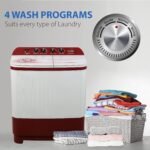 Havells-Lloyd 8 Kg 5 Star Semi-Automatic Top Load Washing Machine (LWMS80RE1 Red, Active Soak)