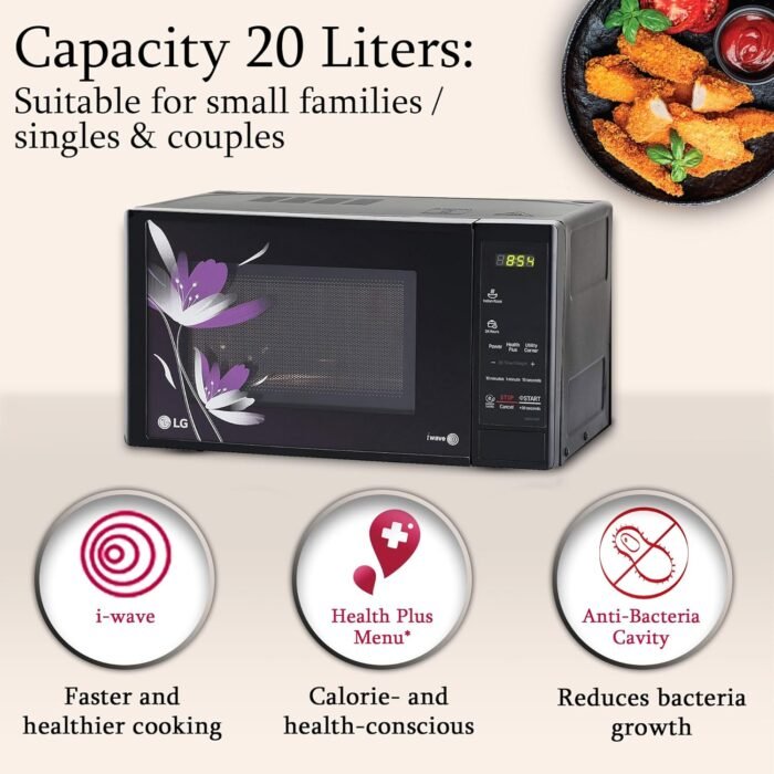 LG 20 L Solo Microwave Oven (MS2043BP, Black, With Health Plus Menu & Steam Clean) - Image 1