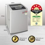 LG 7 Kg 5 Star Inverter TurboDrum Fully Automatic Top Loading Washing Machine (T70SKSF1Z, Waterfall Circulation, Smart Motion, Middle Free Silver)