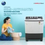 Lloyd 8.0 Kg Semi Automatic Top Load Washing Machine GLWMS80DDGAC, Dark Grey, Swift Dry