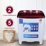 ONIDA 6.5 kg 5 Star Semi Automatic Top Loading Washing Machine (S65TR, Red)