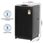 ONIDA 8 kg 5 Star Fully Automatic Top Load Washing Machine (T80CMB, Black, Hexa Crystal Drum)