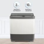 Panasonic 10 kg 5 Star Semi-Automatic Glass Lid Top Loading Washing Machine with Powerful Motor (NA-W100H6HRB, Grey, Active Foam System)