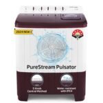 Voltas Beko, A Tata Product 7.5 Kg 5 Star Semi-Automatic Top Loading Washing Machine (2024 Model, WTT75UHA/OK5R0R0W01, Burgundy, Air Dry & Pulsator wash technology)