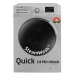 Voltas Beko, A Tata Product 8 Kg 5 Star Inverter Quick wash Fully-Automatic Front Loading Washing Machine (2023 Model, WFL8012B7JVBKA/GXV, Grey, In buit Heater/Hygiene steam)