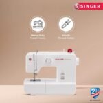 Singer Promise 1408 Zig-Zag Sewing Machine, 8 Built-in Stitches, 24 Stitches Functions with 70W Powerful motor & Feed dog with106 Teeth in 6 Rows (White) Get Free Online Interactive Master Class