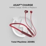 boAt Rockerz 195 Pro Bluetooth Wireless in-Ear Neckband w/Up to 20 hrs playtime, ENx Tech, Integrated Controls, BT v5.3 w/Dual Pairing, 40 ms low latency BEAST Mode, ASAP Charge(Maroon Maverick)