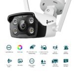 TP-Link VIGI C340-W Wireless Outdoor Wi-Fi Pan Tilt Network Smart Bullet Security Camera | 24 Hour Full-Color CCTV | 4MP HD | Smart Detection | H.265+ | IP66 Waterproof | Two Way Audio