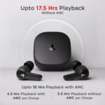 boAt Airdopes 411ANC in Ear TWS Earbuds with Active NoiseCancellation, Upto 17.5 Hours Playback and ASAP Charge(Black Storm)
