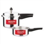 Butterfly Cordial 2 Litres and 3 Litres Pressure Cookers| Outer Lid | Food Grade Virgin Aluminium | Gas Stove Compatible | ISI Certified | 2 Years Manufacturer's Warranty | Silver