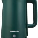 Amazon Basics 1.5L Cool Touch Electric Kettle | 1500 Watt | Stainless Steel Body | Auto Cut-Off | Triple Safety Protection (Green)
