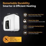 V-Guard Calino 15L Storage 5 Star Water Heater, 100% ABS Body with IPX4 Rating; Free PAN India Installation and Free Inlet Outlet Connection Pipes; White,Wall