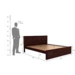 Sheesham Wood King Size Bed Without Storage Soild Wooden King Size Cot Bed Double Bed Furniture for Bedroom Living Room Home - (Walnut Finish) King_Dimond_New