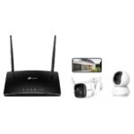 TP-Link Archer MR200 AC750 750Mbps Dual Band 4G LTE Mobile Wi-Fi (Black) & 360° 2MP 1080p Full HD Security Wi-Fi Smart Camera (Tapo C200) & 3MP 1296p CCTV Security Wi-Fi Smart Camera (Tapo C310)